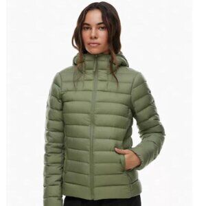 Aritzia TNA The Super Lite Puff Packable Hooded Down Winter Jacket M Sage Green